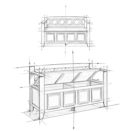 Amherst Solid Wood 48-Inch Entryway Storage Bench in Antique White SIMPLIHOME