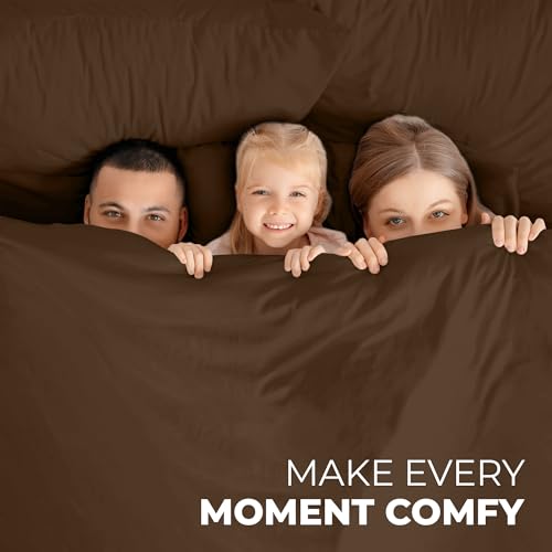 ROYALE LINENS 4 Piece Full Sheets Set - Soft Brushed 1800 Microfiber Bedding - 1 Fitted, 1 Flat Sheet, 2 Pillow Cases - Wrinkle Free & Fade Resistant - Hotel Luxury Bed Sheets (Chocolate Brown, Full) ROYALE LINENS