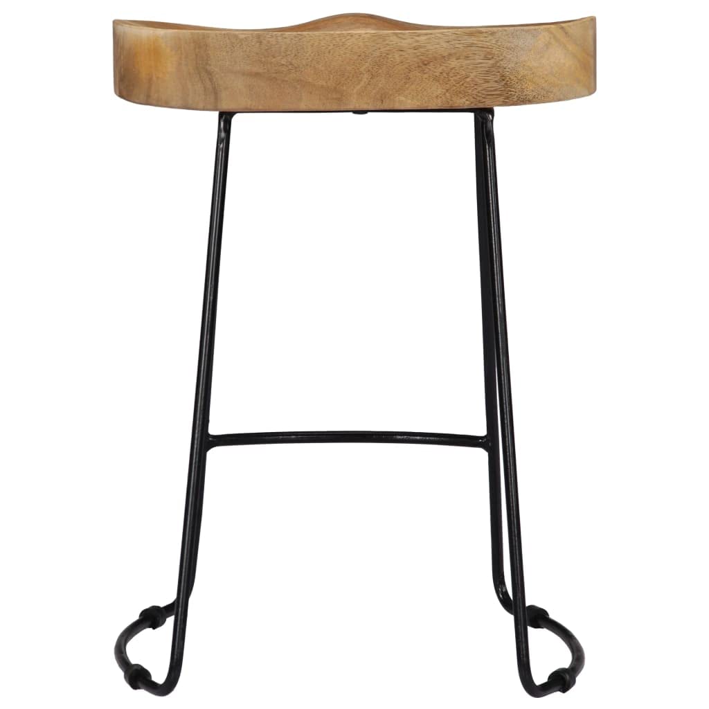 vidaXL Gavin Bar Stools 2 pcs Solid Mango Wood - WoodArtSupply