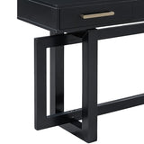 Contemporary Modern Entryway Console Table 57-Inch Extra Long Entry Sofa Table with Storage Drawers for Living Room Hallway, Black Amposei