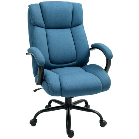 Vinsetto Big and Tall Executive Office Chair 485lbs with Wide Seat, High Back Computer Desk Chair with Tilt, Adjustable Height, Blue Vinsetto