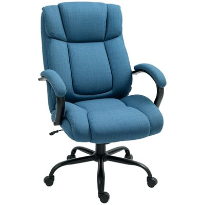 Vinsetto Big and Tall Executive Office Chair 485lbs with Wide Seat, High Back Computer Desk Chair with Tilt, Adjustable Height, Blue