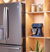 GE Tilt-Head Electric Stand Mixer | 7-Speed, 350-Watt Motor | Includes 5.3-Quart Bowl, Flat Beater, Dough Hook, Wire Whisk & Pouring Shield | Countertop Kitchen Essentials | Sapphire Blue GE