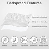 Hansleep White Quilt Queen Size - Damask Ultrasonic Summer Bedspread Queen, Soft Lightweight Coverlet Bedding Set, 3 Pieces (1 Quilt, 2 Pillow Shams) Hansleep