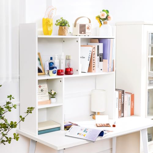 Deli 5-Tier Desktop Shelf - Versatile Wood Desk Hutch Organiser for Home and Office deli