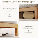 Sweetcrispy Solid Wood Bed Frame, Queen Size Bed Base with Wood Slat Support, Sturdy, Stylish & Noise-Free Design, No Box Spring Needed, Easy Assembly, 12 in Natural Pine Sweetcrispy