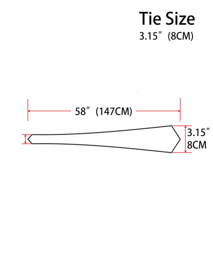 PenSee Men's White Tie Set Solid Pure Color 3.15" (8CM) Classic Formal Plain Necktie and Pocket Square Set For Men