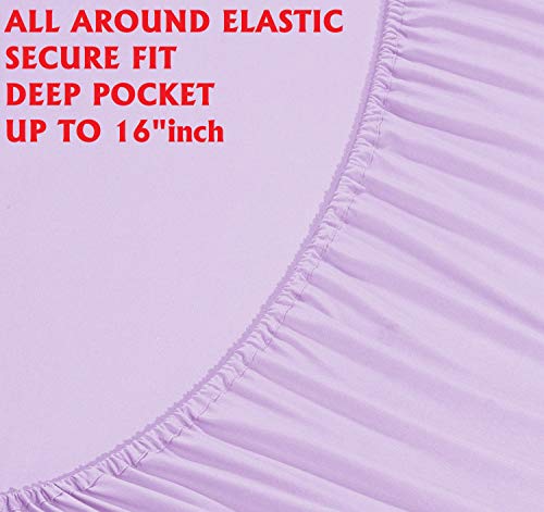 Elegant Comfort Luxury Soft Bed Sheets 1500 Premium Hotel Quality Microfiber Softness Wrinkle and Fade Resistant (4-Piece) Bedding Set, Twin/Twin XL, Periwinkle Lavender Elegant Comfort