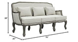 Acme Furniture Upholstered Sofa with Nailhead Trim, Cream and Brown Acme