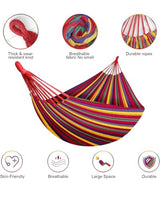Double Cotton Hammock! Soft, Breathable, and Easy to Carry! Perfect for Relaxing by The Water, at The Park, or in Your Backyard!!! Indoors or Outdoors! Large Size! 2 Carabiners Included for Safety : Generic