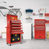 Kirmosal 13 Drawers Rolling Tool Chest with Wheels,Large Capacity Tool Storage Cabinet with Removable Top Toolbox, Locking Mechanical Tool Cart with Liner,Suitable for Garages, Warehouses-red Kirmosal