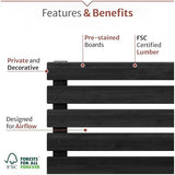 4 ft H x 3.5 ft W x 1.2 ft L Enclo Wood Privacy Screen with Planter Box, Raised Garden Bed with Trellis for Climbing Plants Outdoor, Privacy Planter for Patio, Balcony or Deck, Tacoma Charcoal EC18048 Enclo Privacy Screens