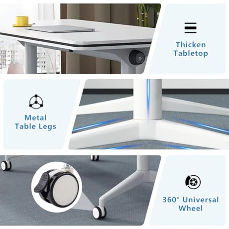 QXYXSM 9FT Conference Table, Conference Room Table Large Rectangle Folding Conference Tables for Office Meeting Conference Room Classroom (9FT) QXYXSM