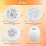 4 Pcs Flower Silicone Molds Set, 3D Floral Silicone Molds Daisy, Peony, Rose, Tulips, Easy Release, Ideal for DIY Candles, Soap, Epoxy Resin Casting Mom Gifts