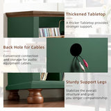 Joaxswe Record Player Stand with Vinyl Record Storage, 24" Wide Mid-Century Record Player Table Up to 200 Albums,Large Wood Turntable Stand Cabinet Dispaly Shelf for Living Room,Bedroom,Green Joaxswe