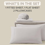 UGG Hedi Full XL Sheet Set 4-Piece Luxury Cooling Sheets Deep Pockets Premium Bedding with 2 Pillow Shams Hypoallergenic Machine Washable Soft Lightweight Bed Set for Bedroom, Full XL, Stone Grey UGG