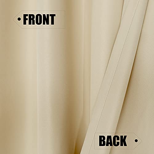 BONZER Waterproof Outdoor Curtains for Patio, Premium Thick Privacy Weatherproof Grommet Outside Curtains for Porch, Pergola, Cabana, 1 Panel, 54W x 84L inch, Cream