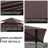 Grill Gazebo Canopy Replacement - ABCCANOPY 5x8 Double Tiered BBQ Canopy Top Cover, Outdoor Grill Tent Roof for #L-GG001PST-F (Brown) ABCCANOPY