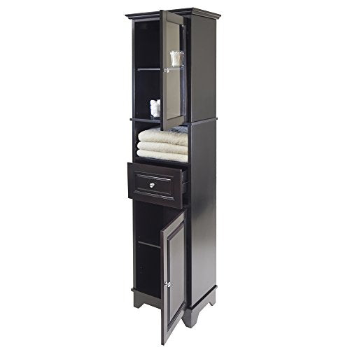 Winsome Wood Alps Tall Cabinet with Glass Door and Drawer - WoodArtSupply