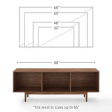 Crosley Furniture Liam Large Vinyl Record Storage TV Stand and Entertainment Center, Media Console, Walnut Crosley Furniture