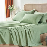 Yogeneg Twin Comforter Set 5 Piece Bed in a Bag,Grid Pinch Pleat Sage Green Twin Bedding Set,Striped Textured Soft Microfiber Comforter with Sheet Set,All Season Complete Bed Set(Sage Green,Twin) Yogeneg
