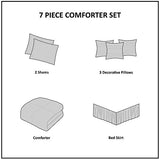 Madison Park Quincy Cozy Comforter Nature Scenery Design - All Season Bedding, Matching Bed Skirt, Decorative Pillows, Quincy, Leaf & Bird Khaki King(104"x92") 7 Piece