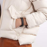 BOBO BIRD Womens Wooden Bracelet Stylish Wood & Stainless Steel Combined Adjustable Wooden Bangle Jewelry (S04-1) BOBO BIRD