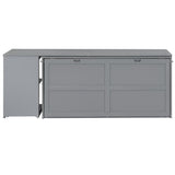 JIJIWANG Queen Size Murphy Bed,Cabinet Hideaway Bed with Rotable Desk,Wood Wall Bed can be Folded,Easy Assembly,Platform Bedframe for Kids Bedroom,Student Dorms,Gray JIJIWANG