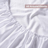 3 Piece Washed Ultra Soft Twin Bed Sheet Set,16inches Deep Pocket White Fitted Sheet Twin Size & Flat Sheet & Pillowcase, Prewashed Brushed Microfiber - Breathable, Fade Resistant,Easy Care Ranunculus