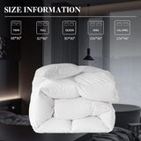 WhatsBedding White Queen Size Feather Down Fiber Comforter, Filled with Feather and Down Fiber, All Season Fluffy Ultra Soft 100% Cotton Duvet Insert, Luxury Hotel Bedding Style Comforter,90"x90" WhatsBedding