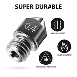 Creality 5 Packs Hardened Steel MK8 Nozzle for 3D Printers with High Temperature Resistance Upgraded Tungsten All Metal Nozzle Ends for Makerbot Ender 3 Ender-3 pro S1 CR-10 Series Creality