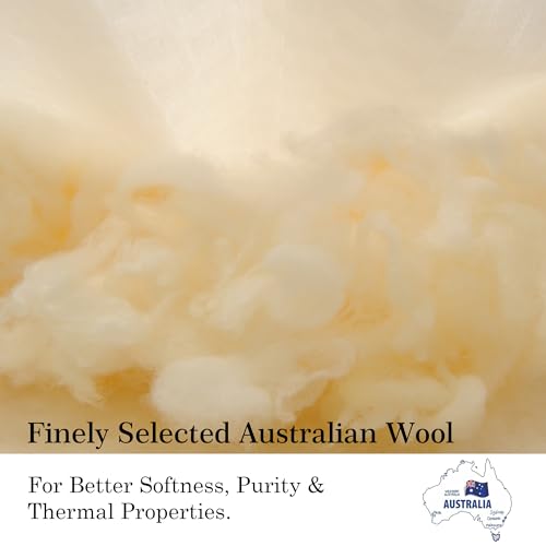 CUDDLE DREAMS Wool Comforter Duvet Insert, 100% Australian Wool Filling with Soft Noiseless Cotton Shell, Natural Warmth (Midweight for All Season, Queen) CUDDLE DREAMS