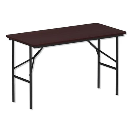 Alera FT724824MY Wood Look Folding Table, 48w x 24d x 29h, Mahogany Alera