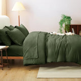 CozyLux Queen Comforter Set Olive Green, 7 Pieces Bed in a Bag Queen Comforter Set with Sheets, Bedding Sets with Down Alternative Comforter, Fitted Sheets, Flat Sheets, Pillow Shams and Pillowcases CozyLux