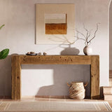 TRIBEWOOD Solid Wood Console Table, 63-Inch Farmhouse Sofa Table Behind Couch for Entryway, Living Room, Foyer, Easy Assembly (Rustic Brown) TRIBEWOOD
