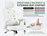 Veratric White Ergonomic Office Chair: Mesh Desk Chair Comfy with Adjustable Lumbar Support 400lbs High Back Computer Gaming Chair - Big and Tall Office Chairs with Extra Wide Seat-Adults Home Office Veratric