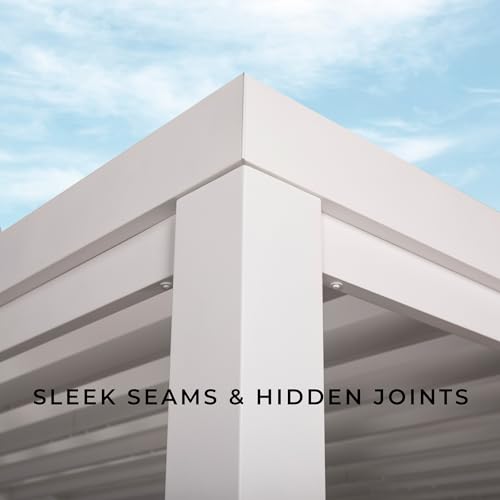 Backyard Discovery 14x10 Windham White Galvanized Steel Pergola w/Sail Shade Soft Canopy, Withstand Winds up to 100 MPH, Rust Resistant, Steel Anchoring Plates, Easy Assembly, USB, Electrical Outlets Backyard Discovery