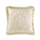 Loom and Mill 9-Piece Elegant Damask Comforter Sets Jacquard Medallion Design, Ultra Soft Floral Bedding with Euro Shams, Bedskirt, Filled Decorative Pillow for Home (Beige White, Queen) Loom and Mill