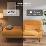 Pipishell Futon Sofa Bed, Modern 66" Futon Couch Convertible to Bed & Lounger, Compact Size, Corduroy Loveseat, Durable Construction - Fits Small Spaces, Apartments,Study Room (Yellow, 66 Inch) Pipishell