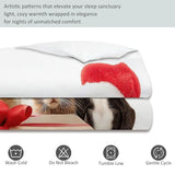 Double-Sided Printed Bedding with Minimalist Christmas Animals - Ultra-Soft Microfiber Duvet Cover Set Single Durable Zipper Closure, Comfortable Quilt Cover for Bedroom Décor White Generic