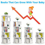 Rotating 5-Tier Bookshelf Tower for Small Spaces - 360° Display Bookcase Ideal for Kids and Adults LIGEAROW