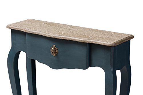 Baxton Studio Elancourt Classic and Provincial Spruce Finished Console Table, Blue Baxton Studio