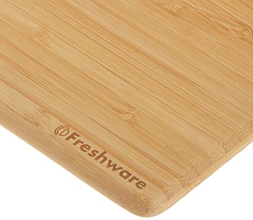 Bamboo Cutting Boards for Kitchen [Set of 3] Wood Cutting Board for Chopping Meat, Vegetables, Fruits, Cheese, Knife Friendly Serving Tray with Freshware
