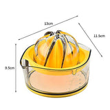 Kasmoire Citrus Lemon Orange Juicer, Manual Hand Squeezer with Built-in Measuring Cup and Strainer, 8OZ (Yellow) Kasmoire