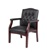 Boss Office Products Ivy League Executive Guest Chair, Vinyl, Black Boss Office Products