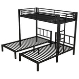 Bellemave Twin Triple Bunk Bed for Kids, Adults, Teens, Metal Bunk Beds for 3 Kids, Triple bunk beds（Heavy Metal, Black） Bellemave