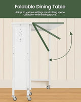 CHOEZON 31.5" Modern White Folding Computer Desk with Power Outlets, Wheels, Storage, Perfect for Small Spaces White TDN01UWB CHOEZON