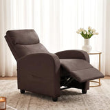 Sweetcrispy Recliner Chair PU Leather Recliner Sofa No Massage, Home Theater Seating with Lumbar Support, Adjustable Push Back Overstuffed High-Density Sponge Reclining for Living Room, Brown
