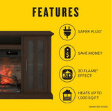 duraflame® Electric Fireplace TV Stand, Farmhouse Media Mantel with Storage, Stromburg Oak Duraflame