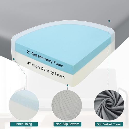 HOMBYS Memory Foam Futon Mattress, Foldable Sofa Bed Mattress with Removable Cover, Medium Firm Support, Fits Most Futon Frames (Full) HOMBYS